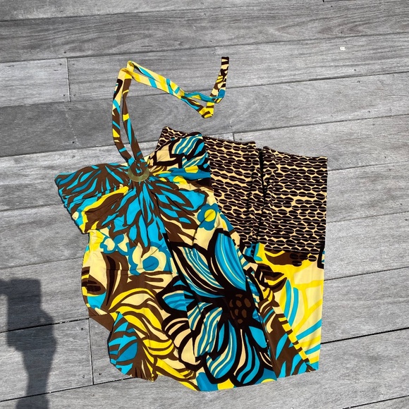 Nine West maxi dress strapless halter floral multi color 6 - Picture 12 of 15